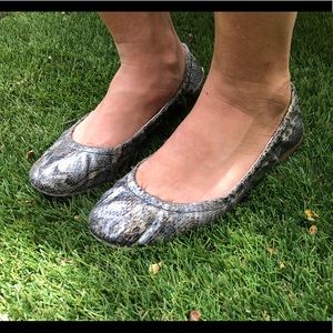 Snakeskin ballet flats